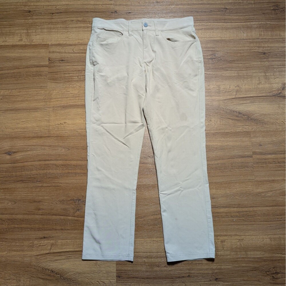 Tasc Pants Mens 30x30(32x27) Straight Fit Khaki Performance Bamboo Golf Stretch